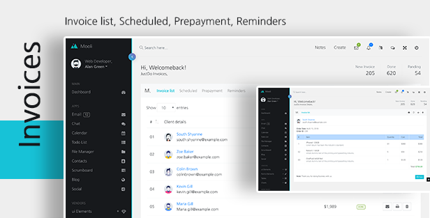 Mooli Pro - Angular, Laravel, & HTML Admin Dashboard Template